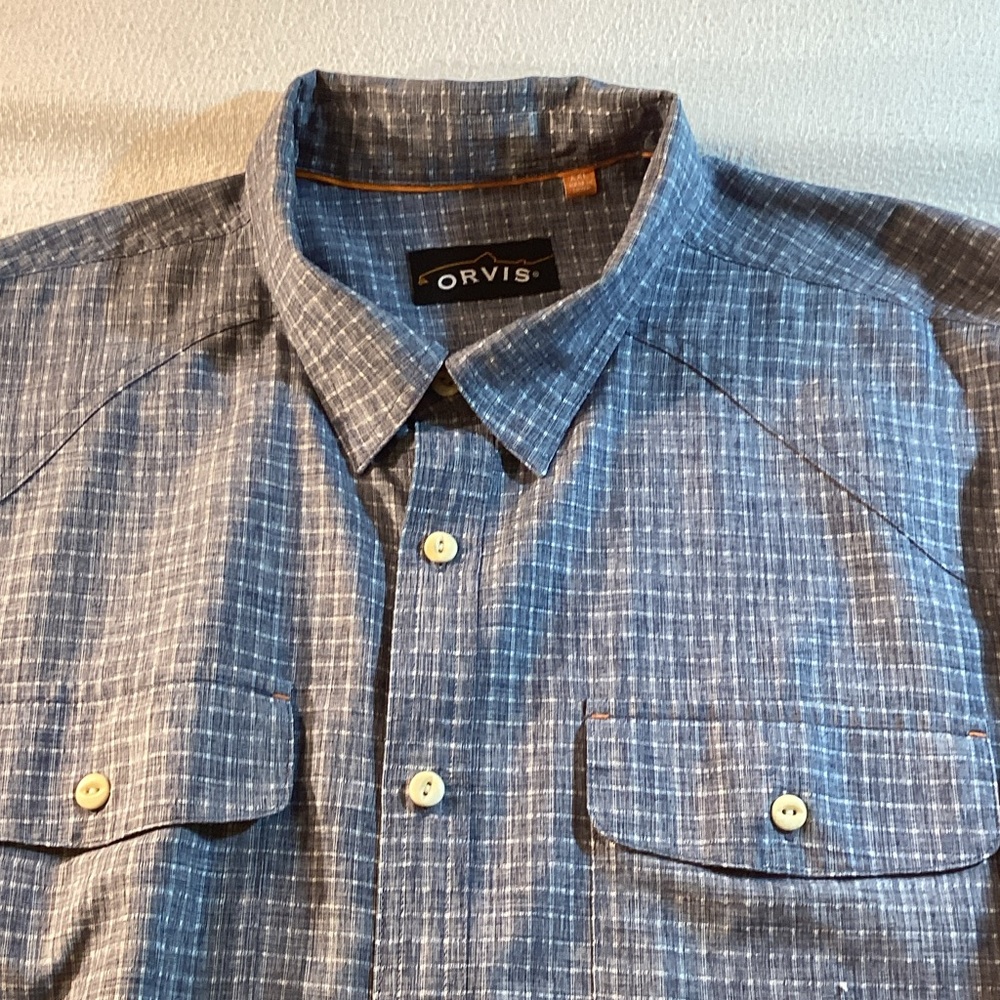 Orvis Casual Blue Checkered Shirt